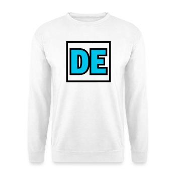Lettres initiales DE Logo - Sweat-shirt Unisexe - blanc - Devant