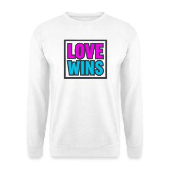Logo de lettrage Love Win - Sweat-shirt Unisexe - blanc - Devant