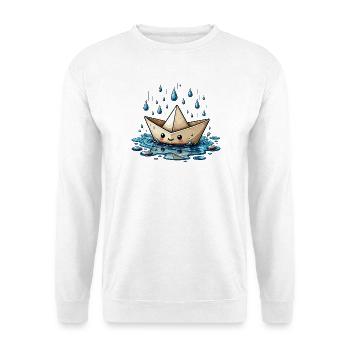 Origami boat in the rain - Unisex Sweatshirt - white - Front