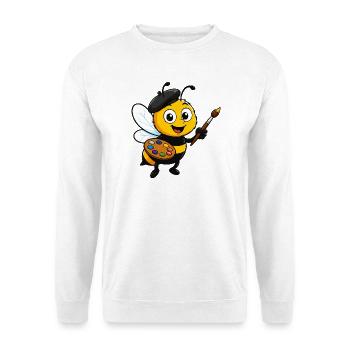 Bienenkünstler Farbpalette - Unisex Pullover - Weiß - Vorne - Alina (178cm) & Michal (187cm)