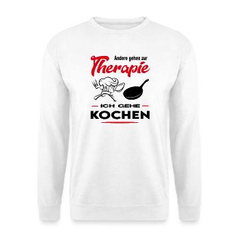 Koch Köchin Küchenchef Gastronom Beruf Arbeit - Unisex Pullover - Weiß - Vorne - Alina (178cm) & Michal (187cm)