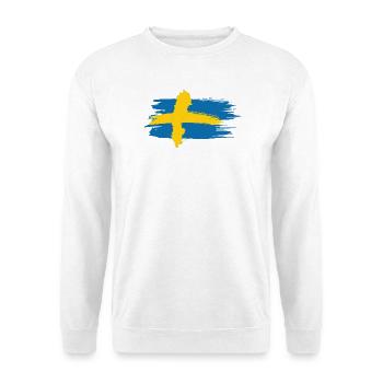 Suède – Conception du pinceau de carte bleu-jaune - Sweat-shirt Unisexe - blanc - Devant
