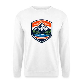 Mountain Sunrise Shield - Unisex Sweatshirt - white - Front