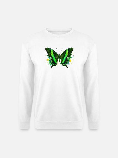 Smaragdschwalbenschwanz Papilio palinurus Schmetterling - Unisex Pullover - Weiß