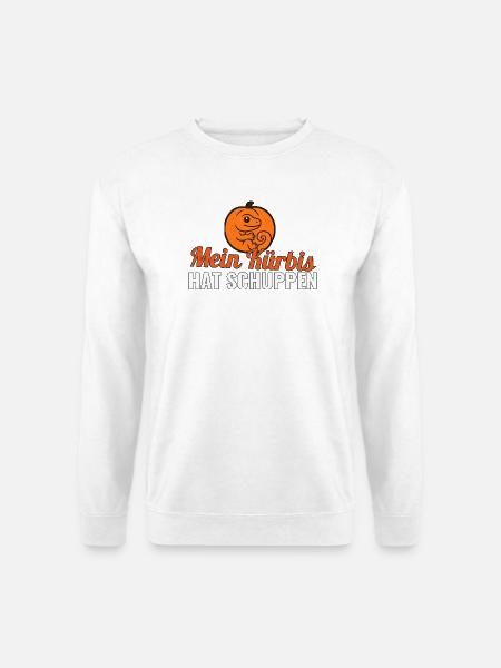 Mein Kürbis hat Schuppen – Gecko Halloween Shirt - Unisex Pullover - Weiß