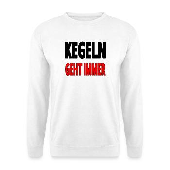 Kegeln - Unisex Pullover - Weiß - Vorne - Alina (178cm) & Michal (187cm)