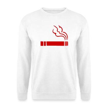 Zigarette Raucherbereich - Unisex Pullover - Weiß - Vorne - Alina (178cm) & Michal (187cm)
