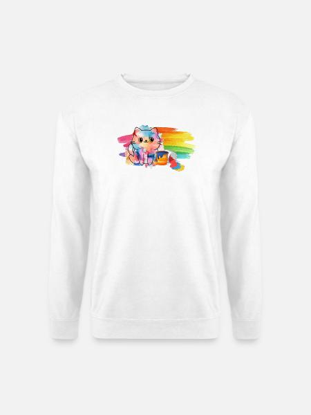Color Splash Kittenfarbe - Unisex Pullover - Weiß
