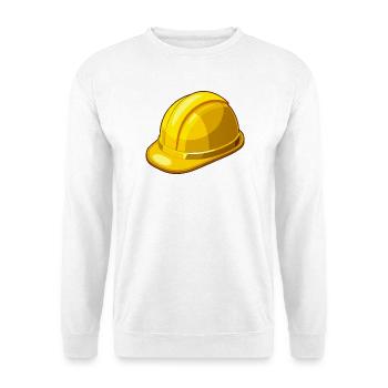 Gelber Schutzhelm - Unisex Pullover - Weiß - Vorne - Alina (178cm) & Michal (187cm)