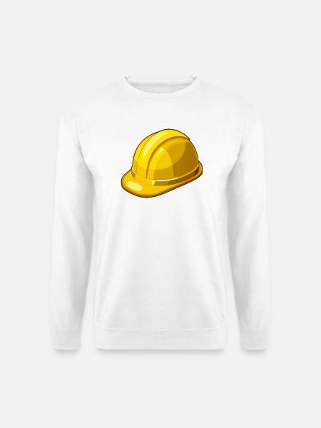 Gelber Schutzhelm - Unisex Pullover - Weiß