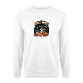 Ich brauche Abstand - Unisex Pullover - Weiß - Vorne - Alina (178cm) & Michal (187cm)