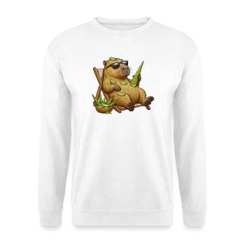 Sommerbiber im Lounge-Stil - Unisex Pullover - Weiß - Vorne - Alina (178cm) & Michal (187cm)