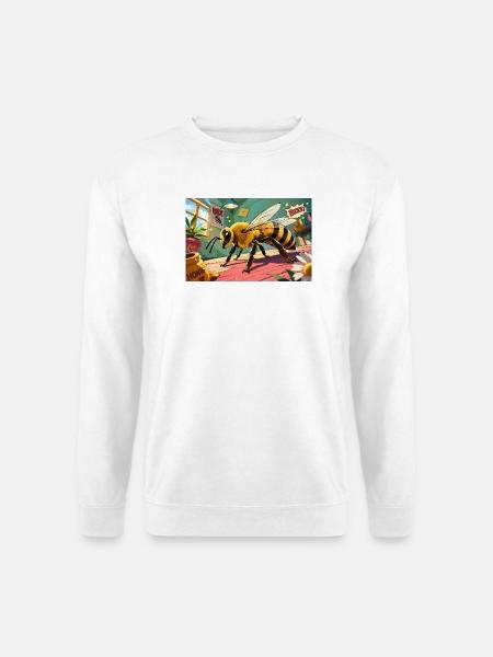 Biene im Honigatelier Cartoon😀 - Unisex Pullover - Weiß