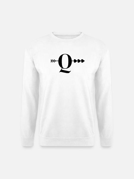 Buchstabe Q Pfeilherz - Unisex Pullover - Weiß