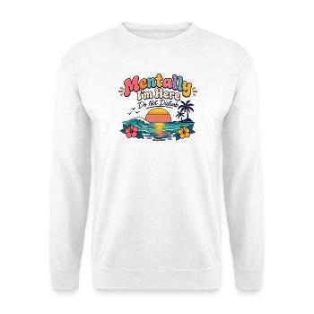 Mentally unavailable - Unisex Pullover - Weiß - Vorne - Alina (178cm) & Michal (187cm)