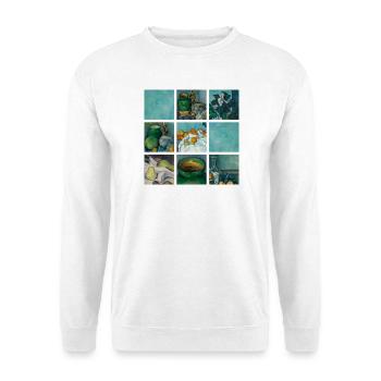 Kunst Malerei von Cezanne Impressionismus - Unisex Pullover - Weiß - Vorne - Alina (178cm) & Michal (187cm)