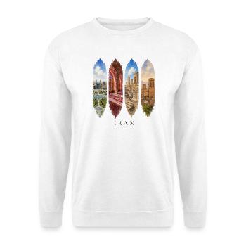 Iran Urlaub Travel – Kultur & Orient Motiv - Unisex Pullover - Weiß - Vorne - Alina (178cm) & Michal (187cm)