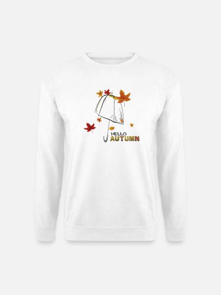 Herbstlaub Hello Autumn - Unisex Pullover - Weiß