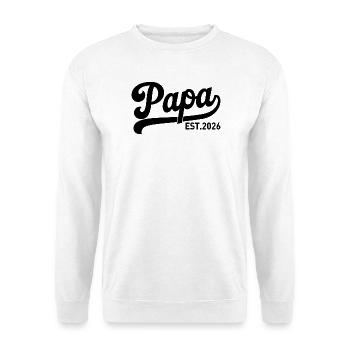 Papa est. 2026 Vater 2026 Erstes Mal Papa 2026 - Unisex Pullover - Weiß - Vorne - Alina (178cm) & Michal (187cm)