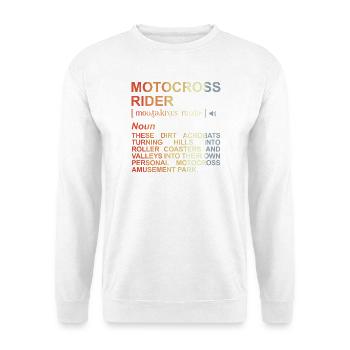 Motocross Fahrer Bedeutung - Unisex Pullover - Weiß - Vorne - Alina (178cm) & Michal (187cm)