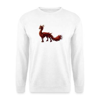 Roter Drache des Ahnenfeuers - Unisex Pullover - Weiß - Vorne - Alina (178cm) & Michal (187cm)