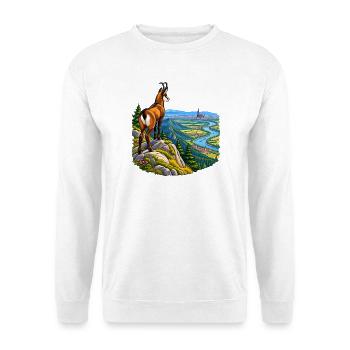 Chamois, Elsass, Vogesen, Straßburg, - Unisex Pullover - Weiß - Vorne - Alina (178cm) & Michal (187cm)