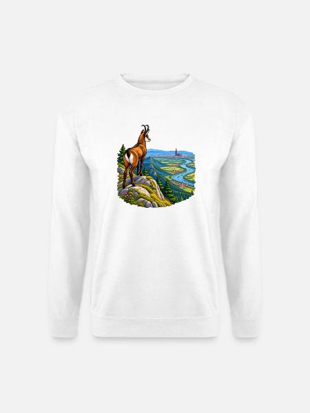 Chamois, Elsass, Vogesen, Straßburg, - Unisex Pullover - Weiß