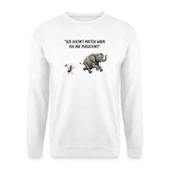 Size Doesn't Matter - Unisex Pullover - Weiß - Vorne - Alina (178cm) & Michal (187cm)
