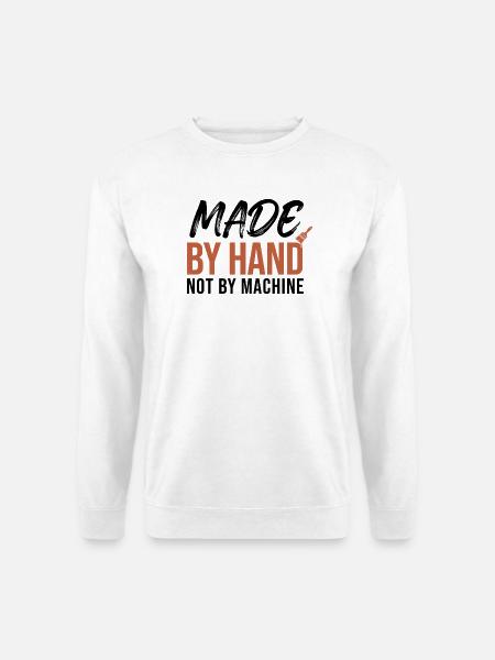 Handgemacht mit Humor - Unisex Pullover - Weiß