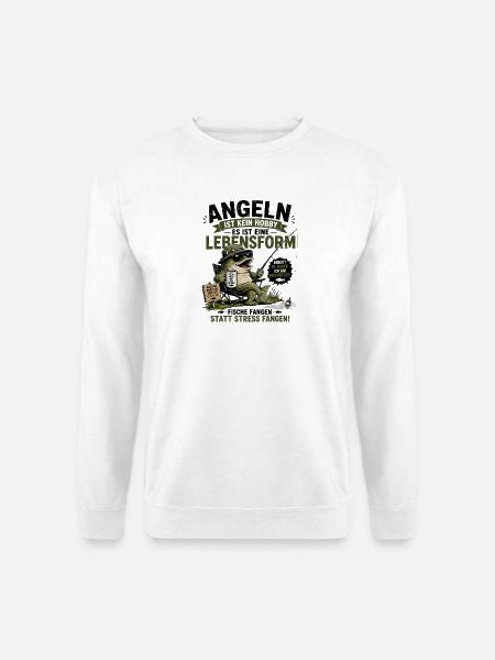 Angeln statt Stress Lebensform - Unisex Pullover - Weiß