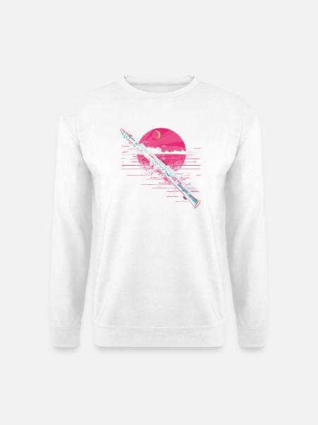 Flöte Grafik Vaporwave - Unisex Pullover - Weiß