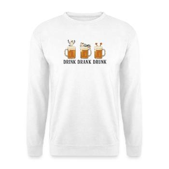 Drink Drank Drunk Beer Seagulls Drinking Saying - Unisex Pullover - Weiß - Vorne - Alina (178cm) & Michal (187cm)