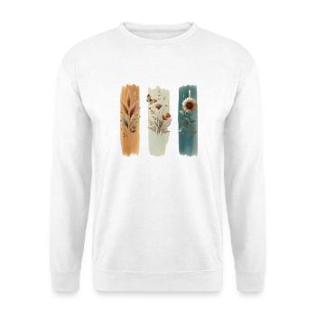 Wild Flowers - Unisex Pullover - Weiß - Vorne - Alina (178cm) & Michal (187cm)