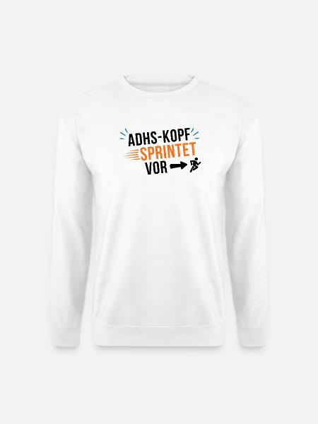 ADHS-Kopf sprintet vor - Unisex Pullover - Weiß