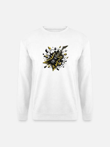 Explosive E-Gitarre – Thrash Metal Power Design - Unisex Pullover - Weiß