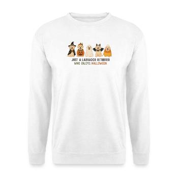 Labrador Halloween-Crew - Unisex Pullover - Weiß - Vorne - Alina (178cm) & Michal (187cm)