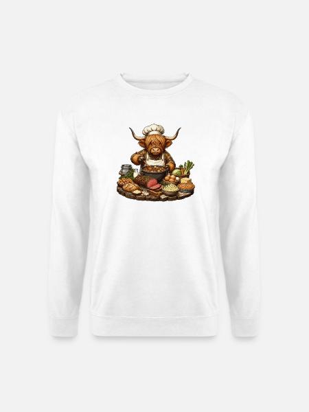 Kuhkochmeister am Herd – Rustikale Küche - Unisex Pullover - Weiß