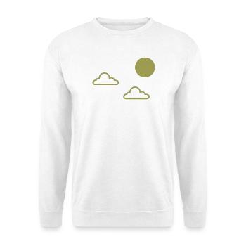 Wolken und Sonne  - Unisex Pullover - Weiß - Vorne - Alina (178cm) & Michal (187cm)