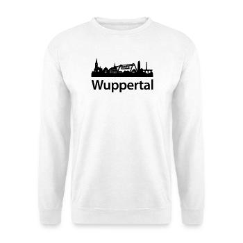 Wuppertal Skyline - Unisex Pullover - Weiß - Vorne - Alina (178cm) & Michal (187cm)
