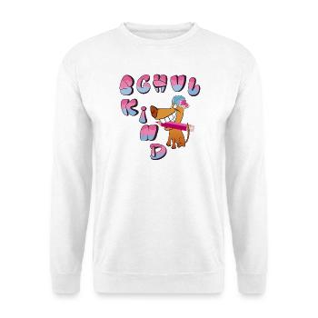Schulkind  - Unisex Pullover - Weiß - Vorne - Alina (178cm) & Michal (187cm)