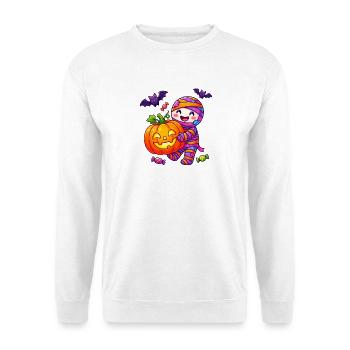 Süße Mama mit Kürbis-Halloween - Unisex Pullover - Weiß - Vorne - Alina (178cm) & Michal (187cm)