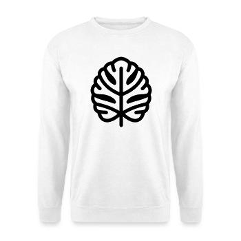 tropisches Blatt - Unisex Pullover - Weiß - Vorne - Alina (178cm) & Michal (187cm)