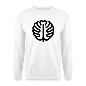 tropisches Blatt - Unisex Pullover - Weiß - Vorne - Alina (178cm) & Michal (187cm)