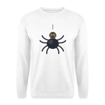 Niedliche Halloween-Spinne im Cartoon-Stil - Unisex Pullover - Weiß - Vorne - Alina (178cm) & Michal (187cm)