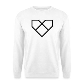 Printstream Herz - Unisex Pullover - Weiß - Vorne - Alina (178cm) & Michal (187cm)