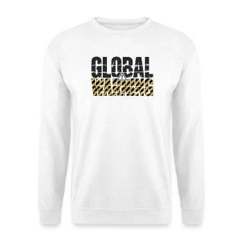 Global Warning Klima - Unisex Pullover - Weiß - Vorne - Alina (178cm) & Michal (187cm)