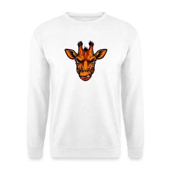 Wütender Giraffenkopf in Flammen - Unisex Pullover - Weiß - Vorne - Alina (178cm) & Michal (187cm)