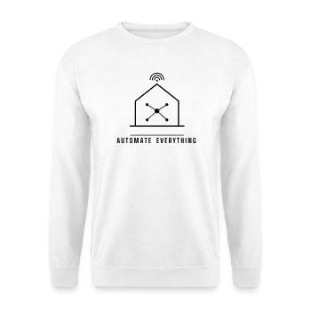 Automate Everything Smart Home - Unisex Pullover - Weiß - Vorne - Alina (178cm) & Michal (187cm)