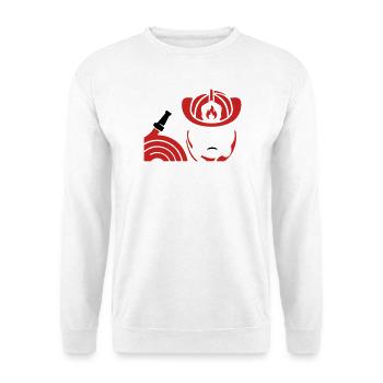 Feuerwehrhelm Schlauch Icon - Unisex Pullover - Weiß - Vorne - Alina (178cm) & Michal (187cm)