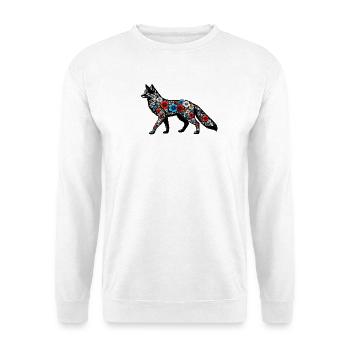 Blütenfuchs Silhouette - Unisex Pullover - Weiß - Vorne - Alina (178cm) & Michal (187cm)